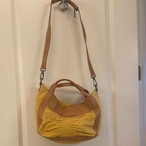 Kenneth Cole New York Yellow and Tan Hobo Bag.